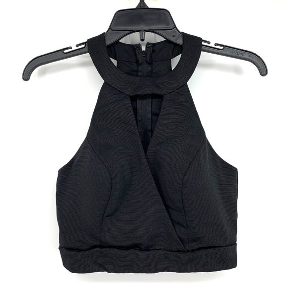 Jodi Kristopher Tops - Jodi Kristopher Top lack Cropped Keyhole Halter Sleeveless